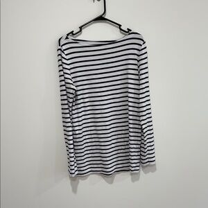 Navy and White Striped Boatneck Top